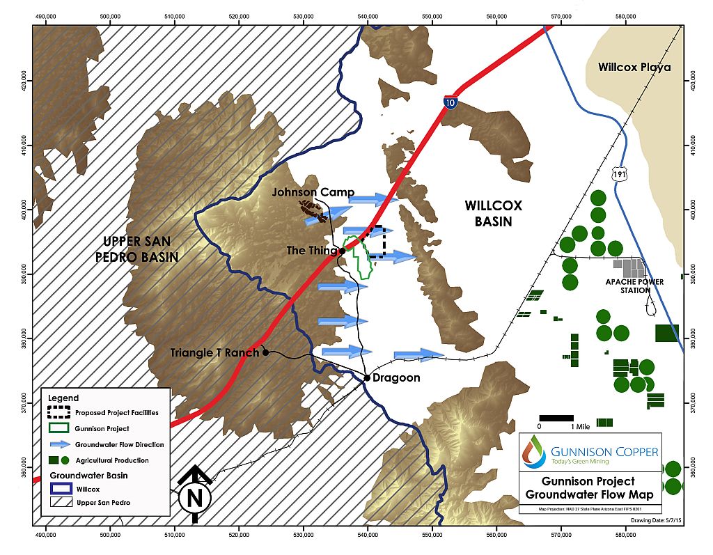 Gunnison Copper Groundwater Flow Map 05-07-15